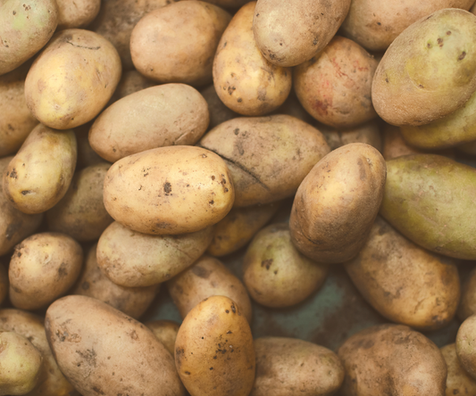 Bovenaanzicht van aardappelen