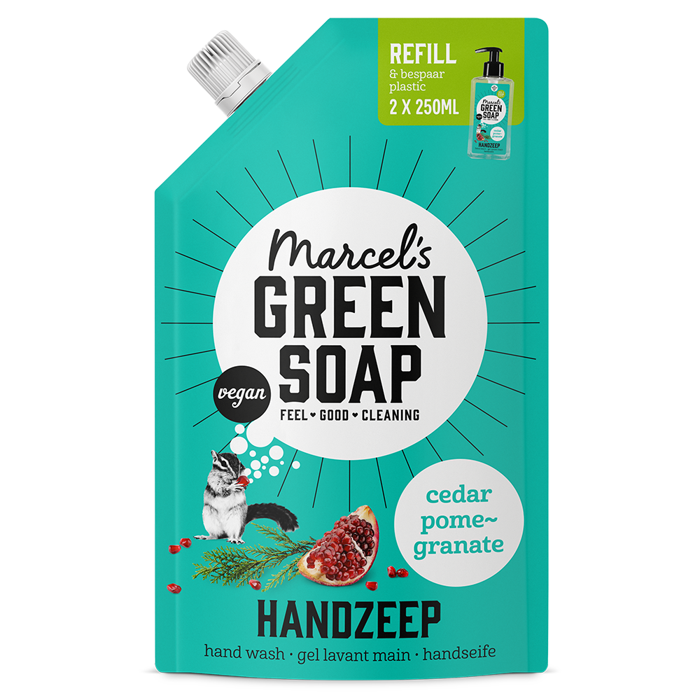 Handzeep navulling Ceder & Granaatappel
