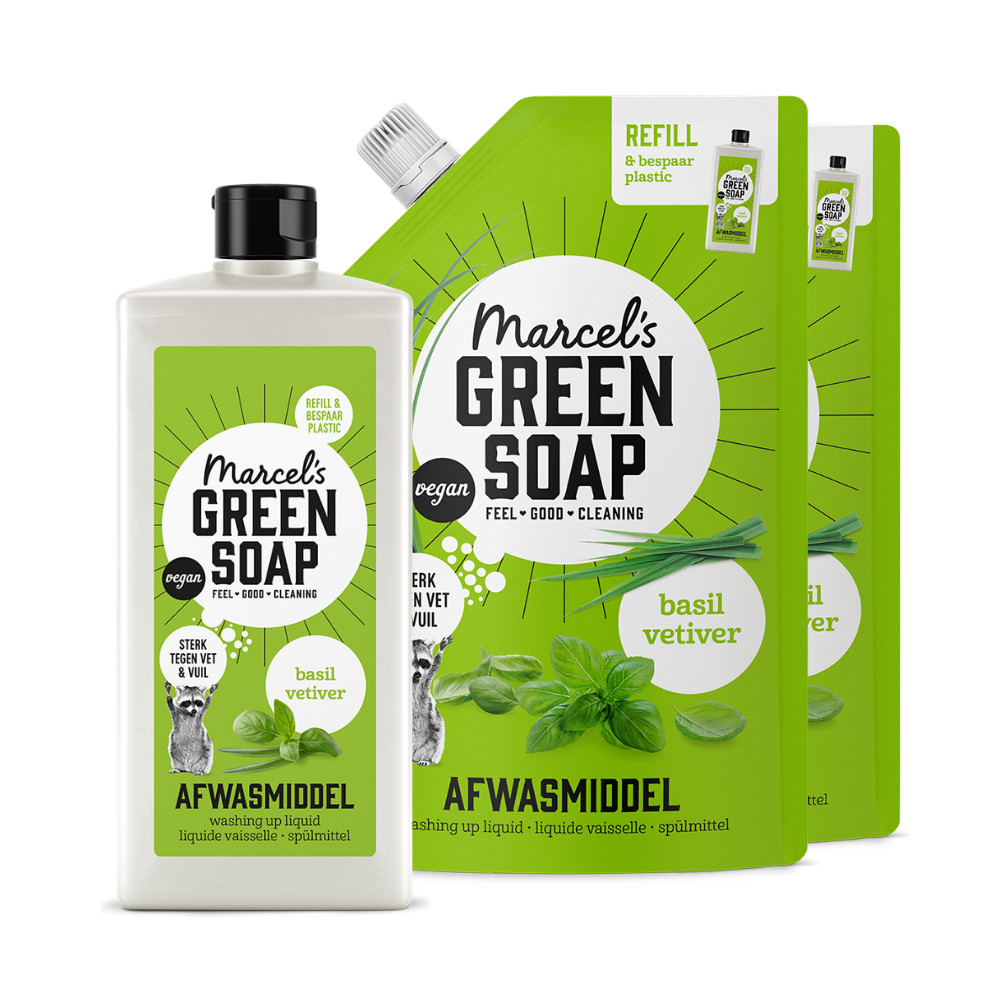 Afwasmiddel Navulbundel Basilicum & Vetiver